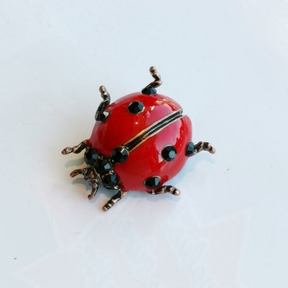 NWT Ladybug enamel crystal brooch pin - Picture 5 of 5